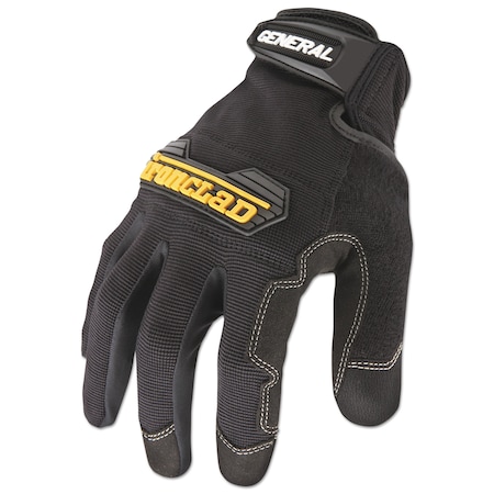 Ironclad Performance Wear Leather Palm Gloves, Straight Thumb, Black, M, 1 PR GUG-03-M